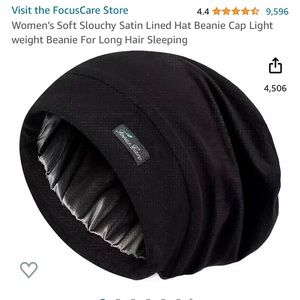 Focus Care Black Satin Bonnet